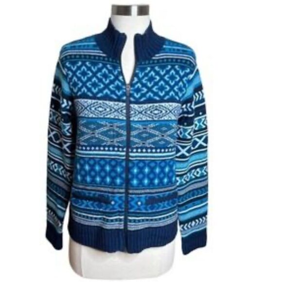 EXCELLENT CONDITION SIZE SMALL TITLE NINE FULL ZIP LAMBSWOOL SWEATER - Picture 1 of 7